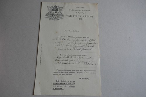 1921 invitation société - invitation, le