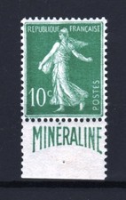 FRANCE STAMP 188 A " SEMEUSE 10c BANDE PUBLICITAIRE MINERALINE " NEUF TTB R913