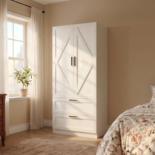 White farmhouse wardrobe - farmhouse,