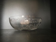 Grande coupe plat saladier cristal Gravé Baccarat Saint Louis Val  ST Lambert ?