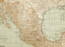 1903 Ancien Carte Mexico