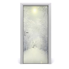 Tulup Autocollant de porte 95x205 cm autocollant - Forêt en hiver
