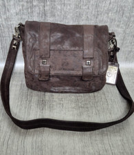 SAC A MAIN BESACE à bandoulière Mixte CUIR NATUREL "LE TANNEUR" FRANCE VINTAGE