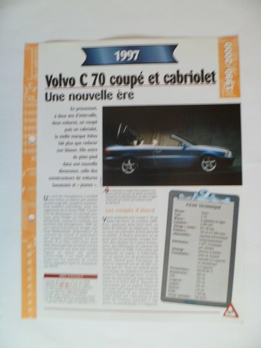 Carte fiche auto - fiche, c70