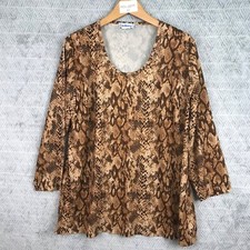 couleurs paris haut femme taille XL top marron viscose ladies brown