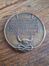 Rare Médaille En Bronze Uniface allégorie de la Poésie citation de Paul Valéry