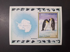 Umm Al-Qiwain Manchots polaire Carte neuf MNH bloc Antarctica 1970 N30