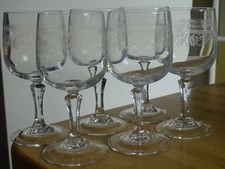 6 VINTAGES VERRES A EAU CRISTAL D'ARQUES MODELE MATIGNON ht 15 cm