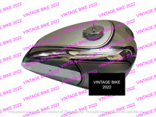 RÉSERVOIR D'ESSENCE CHROMÉ PEINT ARGENT NORTON 16H AVEC BOUCHON / ADAPTÉ POUR