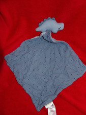 Doudou Plat Vert Baudet Dinosaure Lange Bleu Pois Neuf