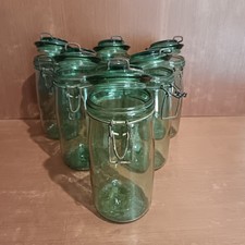 Pots De Conservation En Verre Solidex, Couleur Vert, Forme Fuselée,Bocal À Joint