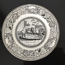 ASSIETTE GIEN HALL 1822-1829 Accidents De Voiture N°9 Faïence Fine