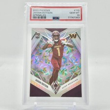 PSA10 2022 Jahan Dotson Phoenix SPRINKLES #110 Rookie RC Parallel Card