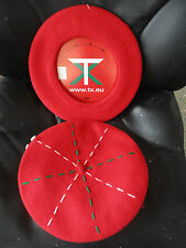 BERET BASQUE 100% LAINE DE COULEUR ROUGE