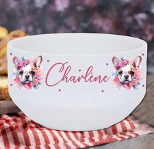 Bol petit déjeuner Bouledogue français personnalisé avec prénom