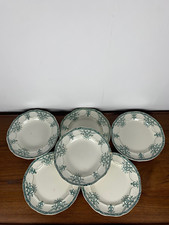 Lot 3 Assiettes plates + 3 creuses  Modèle "Compiègne" , Longwy, vert