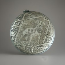 Ancien briquet Du Poilu WW1 " Chien De Chasse Et Cavalier "