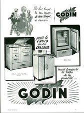 Publicité ancienne électro ménager Godin advertising 1953 issue de magazine 
