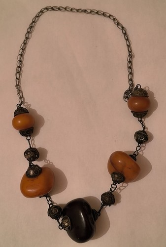 Collier berbère ambre copal - collier, berbère,