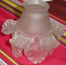 TULIPE PATE DE VERRE EN FORME DE PETALES DE FLEURS BLANCHE APPLIQUE LUSTRE LAMPE