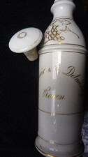 bouteille à liqueur XIXe porcelaine Rouen