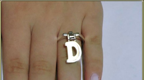 Rare letter silver - d, charm
