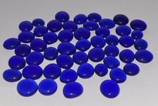 Pierres Rondes Plates Bleue Foncé Différentes Taille, 50 Pieces 