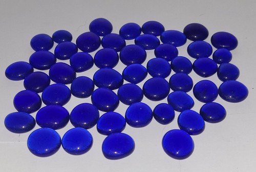 Pierres rondes plates - plates, bleue