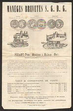 MAUBEUGE (59) MANEGE Mécaniques / Constructeur "PESANT Freres" en 1872