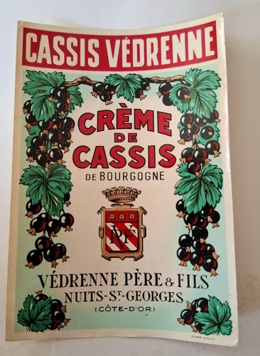 Cassis vedrenne étiquette - cassis, :