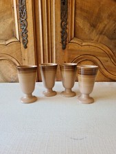 4 Mazagrans En Grès Marron