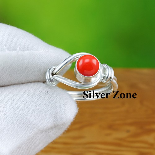 Bague corail argent sterling - argent,