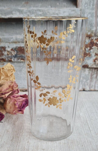 Ancien verre vase facettes - ancien, a
