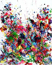 oeuvre tableau KSPERSEE peinture mixed abstrait toile chassis signe coté drouot