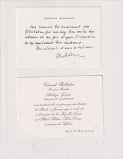 Edouard Balladur. Carte de