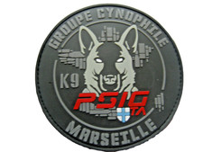 ECUSSON PVC GEND. PSIG MARSEILLE 13 GROUPE CYNOPHILE K9 CHIEN SUR SCRATCH 90MM