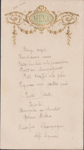 Menu ancien daté mai - 23,