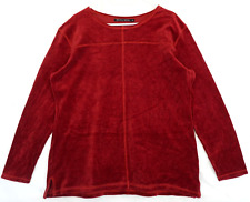 Pull vintage en velours rouge Gudrun Sjoden pour femme taille L / XL