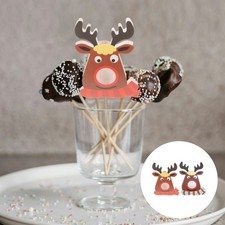  50 cartes en papier pour sucettes - Porte-sucettes rennes - Adorables