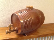 Ancien  et superbe  VINAIGRIER en Grès vernissé marron  vintage 