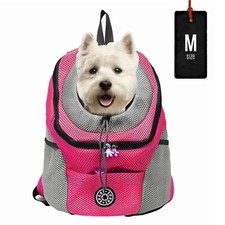 Sac de Transport Sac à Dos Bandoulière Respirant Porteur pour Chat Chien Rose