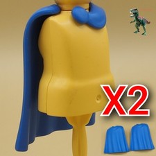 X2 Playmobil cape bleu soldat