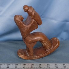 Main Sculpté Femme Et Enfant Statue Sculpture Fabriqué En Mexico Signé