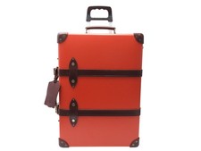 VALISE CABINE GLOBE TROTTER CENTENARY TROLLEY EN CUIR ORANGE SUITCASE 1695€