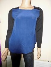PULL TUNIQUE DE MARQUE * BA&SH *ORIGINALE NOIRE  BLEU LAINE & SOIE T 36/38 NEUVE