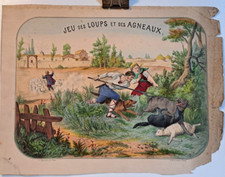 Saussine illustration jeu des loups et des agneaux litho 1er plat boite fin 19 e