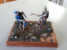diorama : combat de chevaliers Verlinden 120 mm (PEINT)