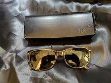 Persol 3020 S Strip Grey/Brown verres G15 verts années 90 avec étui cuir rigide