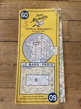 Carte Routière Michelin 60 Le Mans - Paris 1960