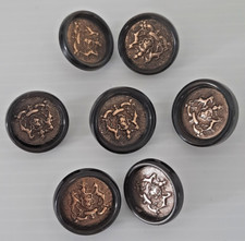 LOT 7 BOUTONS AVEC BLASON ARMOIRIE BI-MATIERE D:17 mm